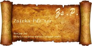 Zsirka Péter névjegykártya