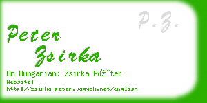 peter zsirka business card